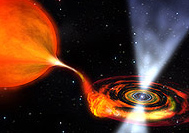 artist's impression of a pulsar 'eating' a companion star, 
courtesy ESA