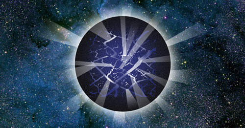 artist's conception of a pulsar undergoing a starquake